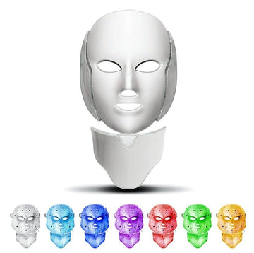 LED Facial Mask with Neck – Korean Photon Therapy – 7 Colors Light